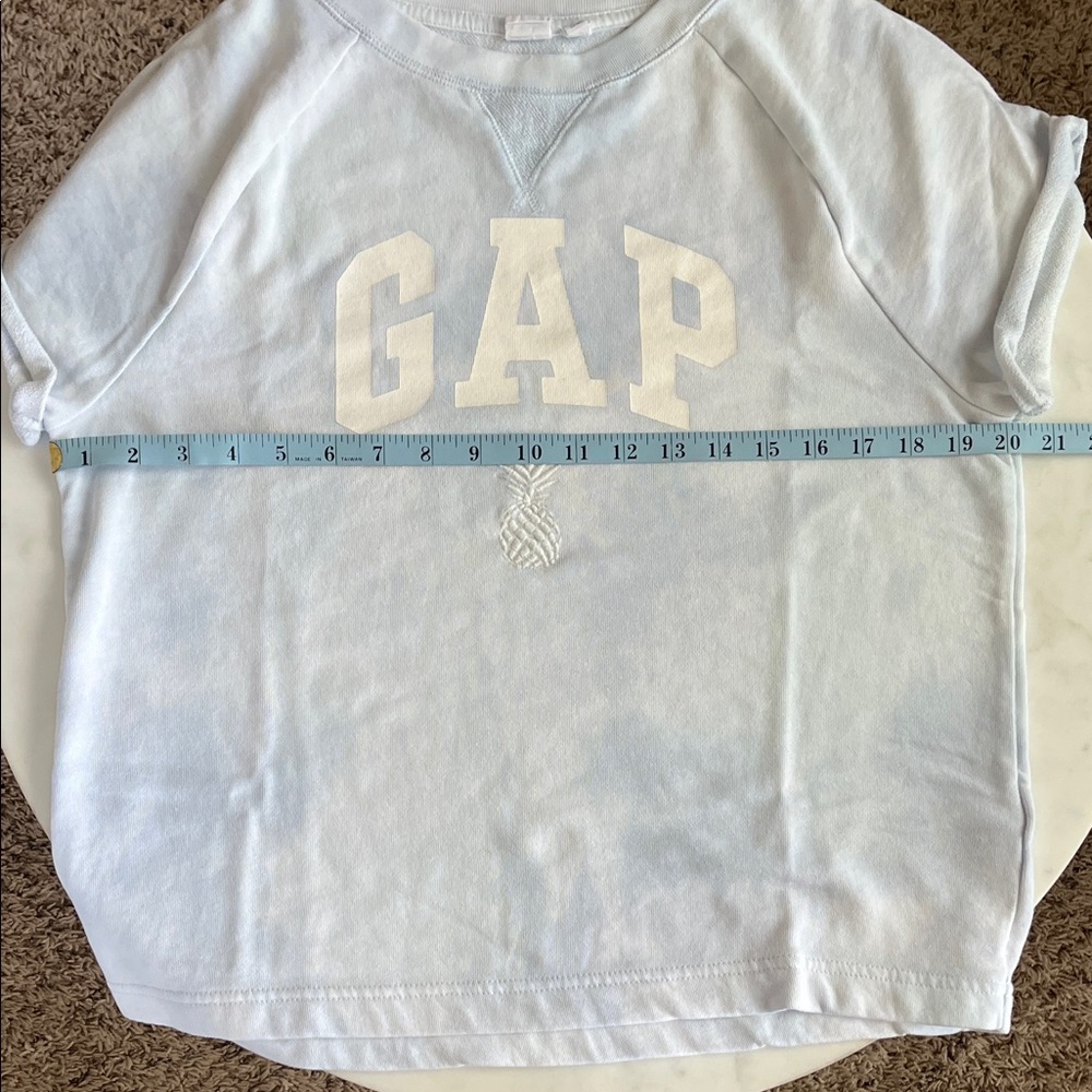 GAP Lounge Set Medium Shirt/ Small Shorts Pastel Blue & White Tie Dye Drawstring - Picture 6 of 14